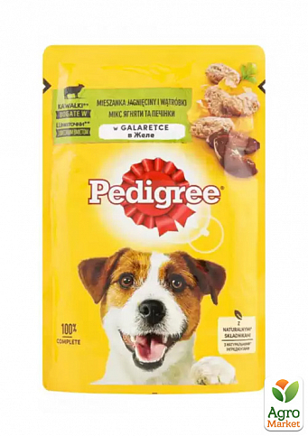 Корм для взрослых собак (с ягненком и печенью) ТМ "Pedigree" 100г