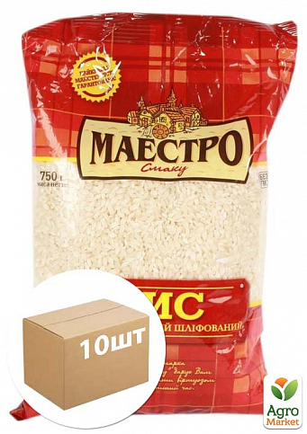 Рис (пропарений) ТМ "Маестро" 0,75 кг упаковка 10шт