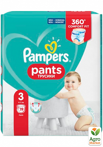 PAMPERS Дитячі підгузки-трусики Pants Розмір 3 Midi Pack (6-11кг) Мікро Упаковка 19 шт