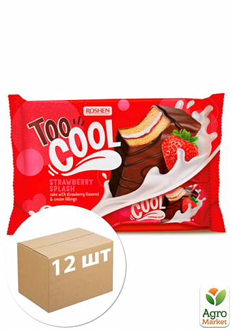 Бисквит клубничный (ПКФ) ТМ "Too Cool" 270г упаковка 12шт