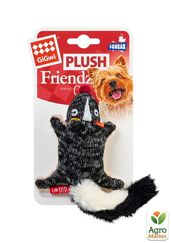 Іграшка для собак Скунс з пищалкою GiGwi Plush, текстиль, 9 см - фото 2