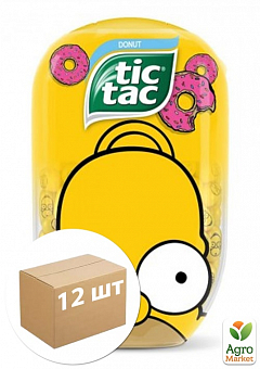Драже со вкусом голубики,пончика и резинки Tiс-Tac 16г упаковка 12шт1
