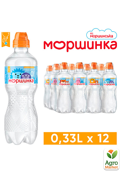 Мінеральна вода Моршинка для дітей негазована 0,33л Спорт (упаковка 12 шт)2