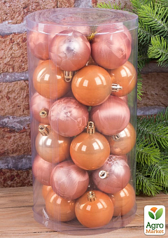 Набор елочных шариков перламутр 5 см 30 шт. Лососевый (1556-4)1