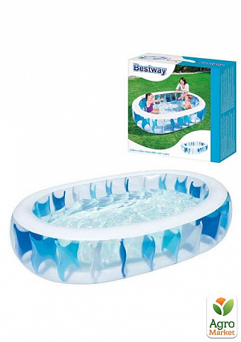 Детский надувной бассейн, эллиптический 234 х153 х 51 см ТМ "Bestway" (54066)