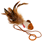 Игрушка для кошек Дразнилка-рыбка на палец GiGwi Teaser, перо, текстиль, 7 см (75026)