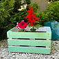 Ящик дерев'яний для зберігання декору та квітів "Бланш" довжина 25см, ширина 17см, висота 13см. (бірюзовий)