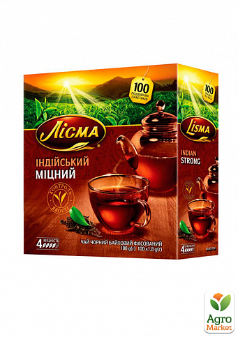 Чай Індійський (міцний) ТМ "Лисма" 100 пакетиків по 1,8г упаковка 10шт - фото 2