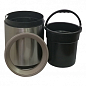 Ведро для мусора JAH 8 л круглое серебряный металлик без крышки с внутренним ведром (6337) купить