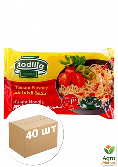 Вермішель швидкого приготування зі смаком томатів ТМ "Rodilla" 70г упаковка 40шт1