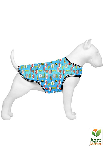 Курточка-накидка для собак WAUDOG Clothes, рисунок "Лига Справедливости лазурь", M, А 37 см, B 52-62 см, С 37-46 см (504-4002)