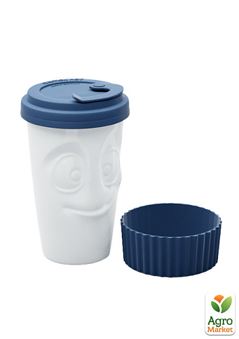 Чашка з кришкою Tassen "Смакота", (400 мл), порцеляна, синій (TASS29004) - фото 3