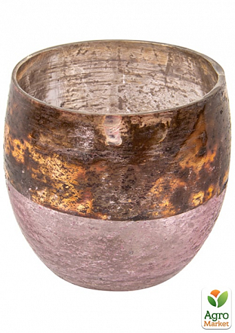 Скляний Свічник Декоративний 9X10См Рожевий (876-075)