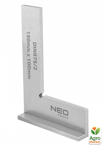 Точний квадрат із основою, DIN875/2, 150x100 mm ТМ NEO Tools 72-032