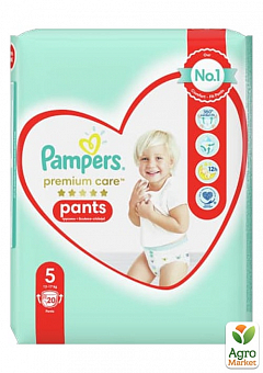 PAMPERS Дитячі одноразові підгузки-трусики Premium Care Pants Junior (12-17 кг) Упаковка 202