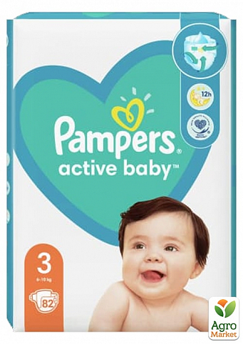 PAMPERS Дитячі одноразові підгузки Active Baby Midi (6-10 кг) Джамбо 82