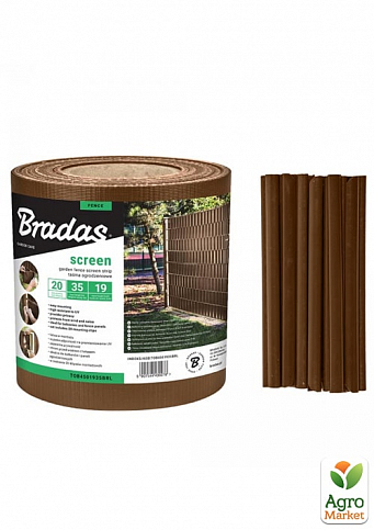 Стрічка для паркану 19см x 35м, 450г/м², коричнева,  Bradas TOB4501935BRL