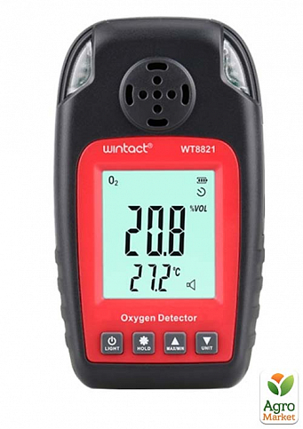 Монітор кисню O2+термометр (0-25% VOL, 0-50°C) WINTACT WT8821