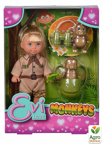 Лялька Еві з мавпочками та аксесуарами, 3+ Simba Toys