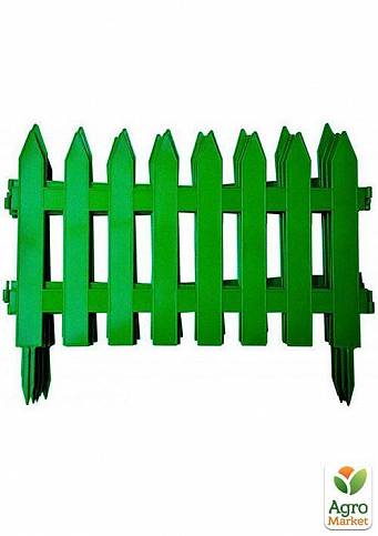 Декоративный пластиковый забор светло-зеленый высота 35см, длина 3.2 м, 7 секций - фото 2