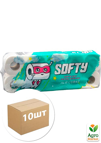 Туалетная бумага (Белая) ТМ "Softy" упаковка 10 шт