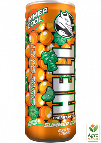 Энергетический напиток со вкусом Cool Exotic Candy ТМ "Hell" 0.25 л упаковка 24 шт - фото 2