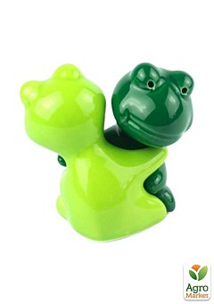 Солонка перечница "Лягушка" /темно-зеленая и салатовая (Frog/DG-LG) 2