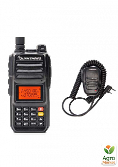 Рация профессиональная Quansheng TG-UV2 PLUS,UHF/VHF, 10 Ватт, батарея 4000 мАч +Тангента Quansheng QS-4 + Ремешок на шею Mirkit (7928)2