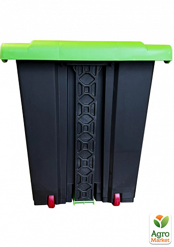Бак для сміття з педаллю Planet 50 л чорний - зелений (12233) - фото 4