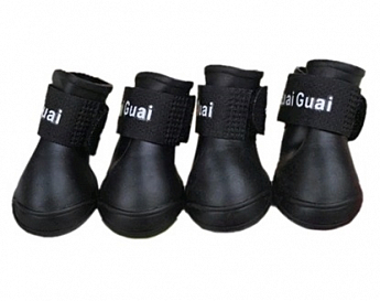 Взуття Черевики силіконові для собак 4 шт. M чорні (9958490)
