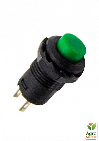 Кнопка Lemanso LSW34 круглая зелёная без фикс. OFF-ON / DS-227 (мгновенная) 1A 250VAC кратно 25 штук (12066)