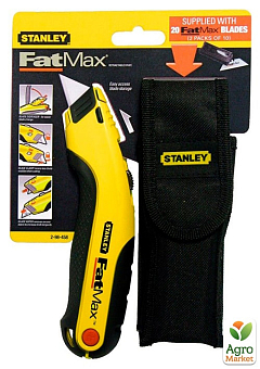 Ніж FatMax® довжиною 170 мм з висувним лезом для оздоблювальних робіт, комплектується чохлом та 20-ма лезами STANLEY 2-98-458 (2-98-458) 1