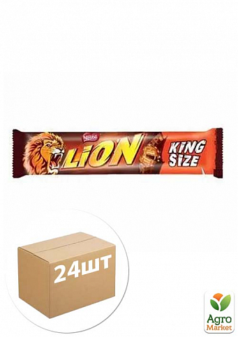 Батончик шоколадний Lion ТМ "Nestle" (King size) 60г упаковка 24 шт
