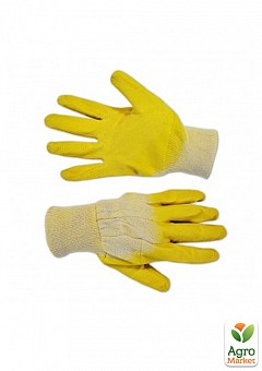 Перчатки стекольщика (б/п, желтое латексное покрытие на ладони) №16-2002