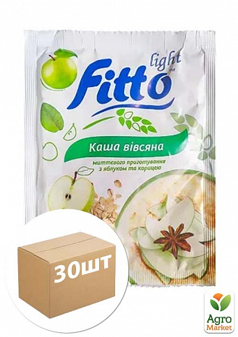 Каша вівсяна миттєвого приготування з яблуком та корицею ТМ "Fitto light" 40г упаковка 30 шт