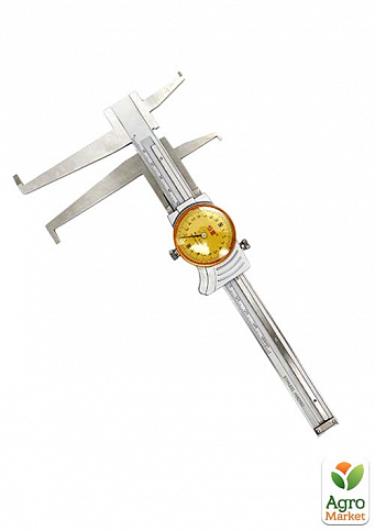 Штангенциркуль канавочный часового типа для измерения проточек, внутренних канавок и диаметров (0-150мм; 0,02 мм)  PROTESTER М5190-150