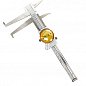 Штангенциркуль канавочный часового типа для измерения проточек, внутренних канавок и диаметров (0-150мм; 0,02 мм)  PROTESTER М5190-150