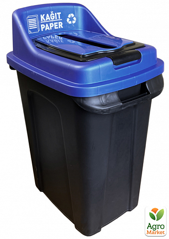 Бак для сортировки мусора Planet Re-Cycler 70 л черный - синий (бумага) (12193)