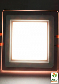 LED панель Lemanso LM1039 Сяйво 9W 720Lm 4500K + розовый 85-265V / квадрат + стекло (336121)2