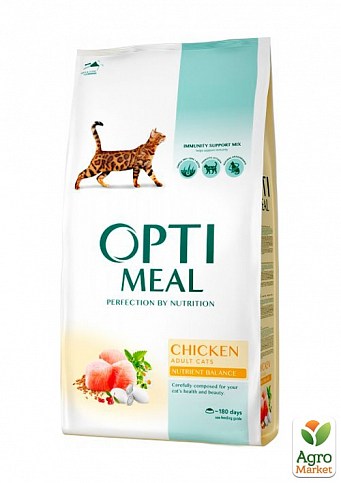 Сухой корм для взрослых кошек Optimeal со вкусом курицы 10 кг (2822180)