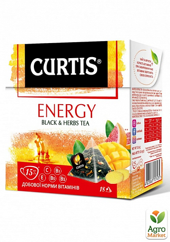 Чай Energy Black Tea (пачка) ТМ "Curtis" 18 пакетиков по 1,8г