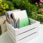 Ящик декоративный деревянный для хранения и цветов "Джусино" д. 22см, ш. 20см, в. 13см. (белый)