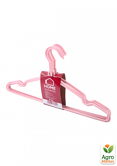 Вешалка для одежды Idea Home металлическая в силиконе 39,4*21 см (8 шт) Розовый (6707233)2
