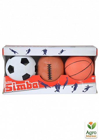 Игровой набор мячей "3 игры", 9-10 см, 3+ Simba Toys