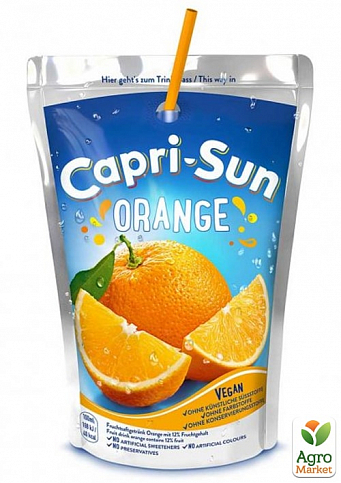 Сік Orange (Апельсин) ТМ "Capri Sun" 0.2л упаковка 10 шт - фото 2