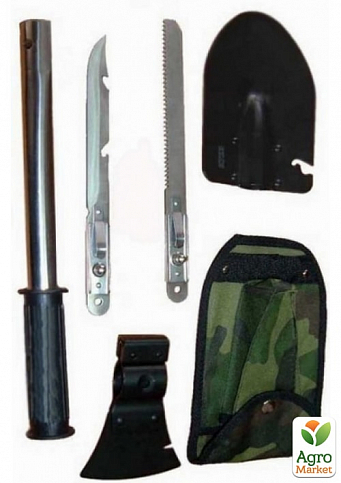 Туристический набор 4 в 1 (лопата, топор, пила, нож с зазубринами) - фото 4