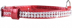 Нашийники Коллар Бриллианс нашийник для дрібних порід "полотно стрази" (ширина 9мм, дліна18-21см) 33063 червоний (3188440)2