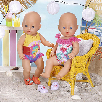Одежда для куклы BABY BORN  - ПРАЗДНИЧНЫЙ КУПАЛЬНИК S2 (на 43 cm, c зайчиком) - фото 2