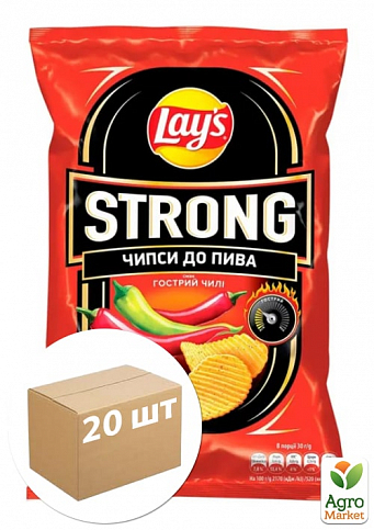 Картопляні чіпси (Лайм-чілі) ТМ "Lay`s" STRONG 120г упаковка 20шт