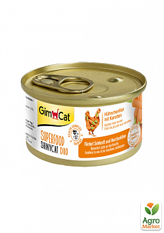 GimCat Superfood ShinyCat Duo Влажный корм для кошек с курицей и морковью  70 г (4145081)1